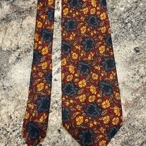 Christian Dior Monsieur Vintage 90’s Red Floral Tie 100% Silk